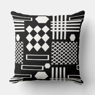 skandinavische geometrische Formen Schwarz/Weiß Kissen