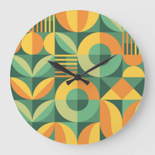 Skandinavische Geometrische Vintage Landwirtschaft Große Wanduhr