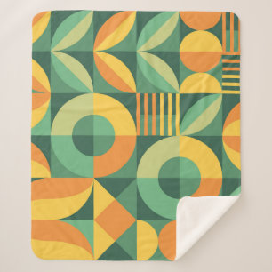 Skandinavische Geometrische Vintage Landwirtschaft Sherpadecke