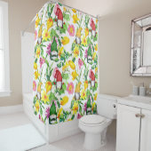 Skandinavische Gnome: Frühlingsblumenfarbe. Duschvorhang (Beispiel)