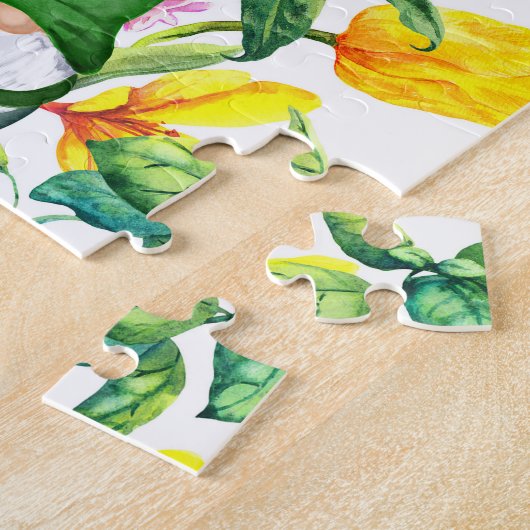 Skandinavische Gnome: Frühlingsblumenfarbe. Puzzle (Seite)