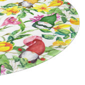 Skandinavische Gnome: Frühlingsblumenfarbe. Schneidebrett (Ecke)