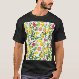 Skandinavische Gnome: Frühlingsblumenfarbe. T-Shirt