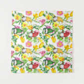 Skandinavische Gnome: Frühlingsblumenfarbe. Wandteppich (Vorderseite (Horizontal))