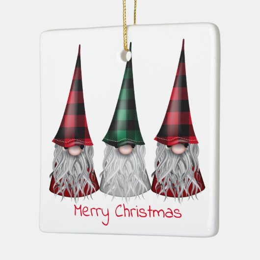 Skandinavische Gnome in Buffalo Karierte Ornamente (Links)