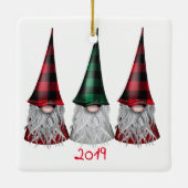 Skandinavische Gnome in Buffalo Karierte Ornamente (Rückseite)