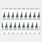 Skandinavische Gnome in Kariert Geschenkpapier Set (Vorderseite 2)