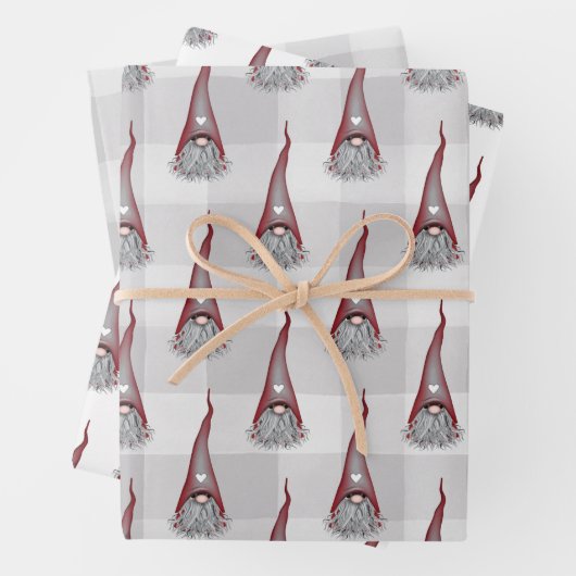 Skandinavische Gnome Weihnachtswrapping Paper Shee Geschenkpapier Set (Beispiel)