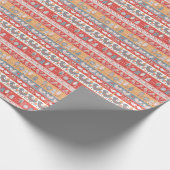 Skandinavische Grenzen: Vintages Textildesign. Geschenkpapier (Ecke)