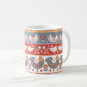 Skandinavische Grenzen: Vintages Textildesign. Kaffeetasse (VorderseiteRechts)
