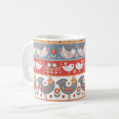 Skandinavische Grenzen: Vintages Textildesign. Kaffeetasse (Vorderseite Links)