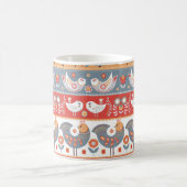 Skandinavische Grenzen: Vintages Textildesign. Kaffeetasse (Mittel)