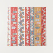 Skandinavische Grenzen: Vintages Textildesign. Wandteppich (Vorderseite (Horizontal))