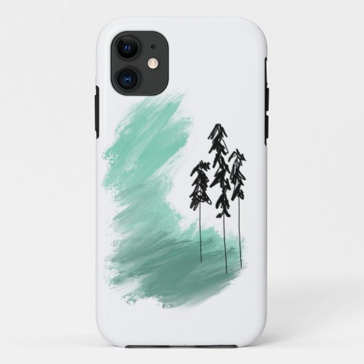 Skandinavische Grünbaumkunst, einfache moderne Min Case-Mate iPhone Hülle (Rückseite)