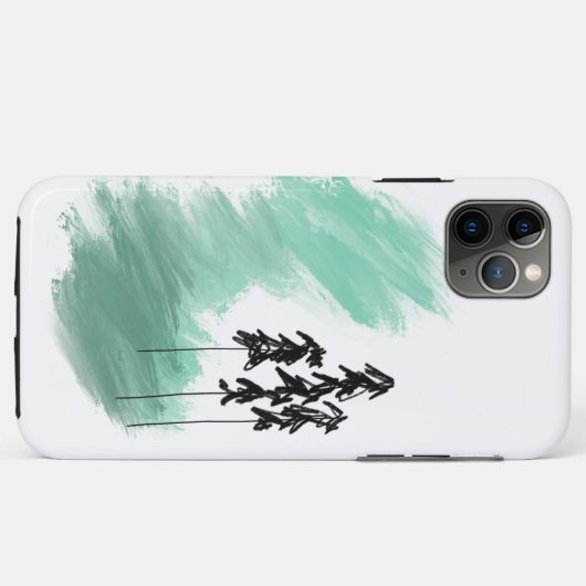 Skandinavische Grünbaumkunst, einfache moderne Min Case-Mate iPhone Hülle (Rückseite (Horizontal))