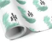 Skandinavische Grünbaumkunst, einfache moderne Min Geschenkpapier (Rolleneckpunkt)