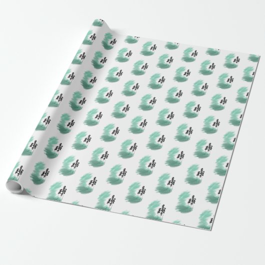 Skandinavische Grünbaumkunst, einfache moderne Min Geschenkpapier (Ungerollt)