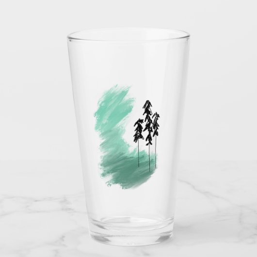 Skandinavische Grünbaumkunst, einfache moderne Min Glas (Vorderseite)