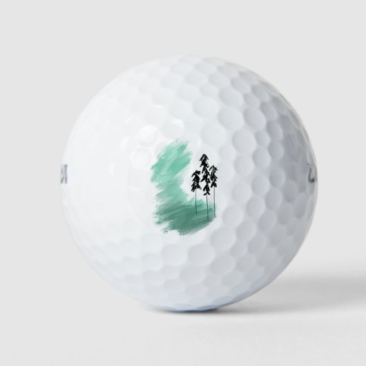 Skandinavische Grünbaumkunst, einfache moderne Min Golfball (Vorderseite)