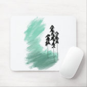Skandinavische Grünbaumkunst, einfache moderne Min Mousepad (Mit Mouse)