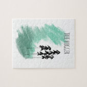 Skandinavische Grünbaumkunst, einfache moderne Min Puzzle (Horizontal)
