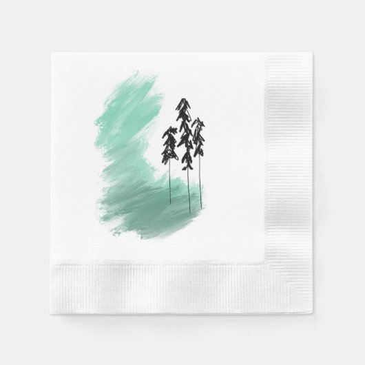 Skandinavische Grünbaumkunst, einfache moderne Min Serviette (Vorderseite)