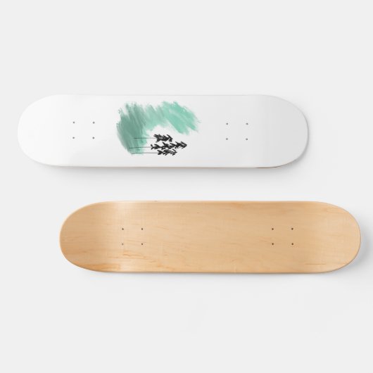 Skandinavische Grünbaumkunst, einfache moderne Min Skateboard (Horizontal)