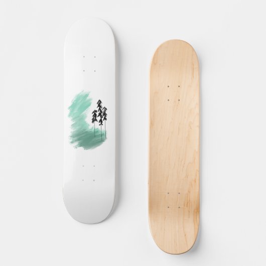Skandinavische Grünbaumkunst, einfache moderne Min Skateboard (Vorderseite)