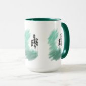 Skandinavische Grünbaumkunst, einfache moderne Min Tasse (VorderseiteRechts)