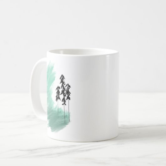 Skandinavische Grünbaumkunst Kaffeetasse (Vorderseite Links)