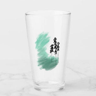 Skandinavische grüne Baumkunst einfache moderne Mi Glas