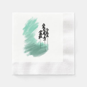 Skandinavische grüne Baumkunst einfache moderne Mi Serviette