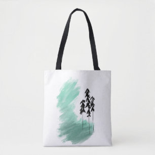 Skandinavische grüne Baumkunst einfache moderne Mi Tasche