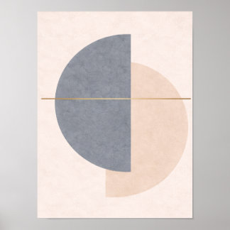 Skandinavische Halbkreis-Wandkunst – Geometrisch  Poster