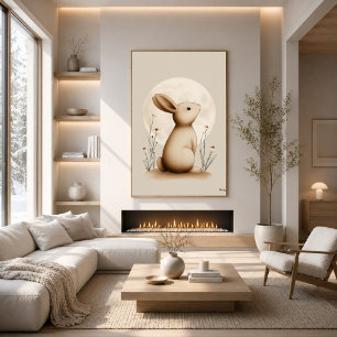 Skandinavische Hasen-Kinderzimmer-Wandkunst Neutra Poster