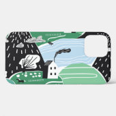 Skandinavische Häuser, Bäume, Bergbilder Case-Mate iPhone Hülle (Rückseite (Horizontal))