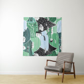 Skandinavische Häuser, Bäume, Bergbilder Wandteppich (Beispiel (Horizontal))