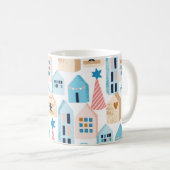 Skandinavische Häuser, Winter-Stimmungsmuster. Kaffeetasse (VorderseiteRechts)