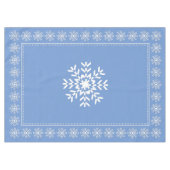 Skandinavische hellblaue und weiße Schneeflocke Tischdecke (Vorderseite (Horizontal))