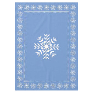 Skandinavische hellblaue und weiße Schneeflocke Tischdecke