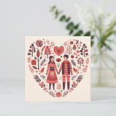 Skandinavische Herzrhythmusstörungen Feiertagskarte (Stehend Vorderseite)