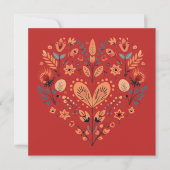 Skandinavische HerzValentine Feiertagskarte (Vorderseite)