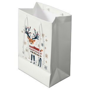 Skandinavische Hirsch-Geschenktasche Mittlere Geschenktüte