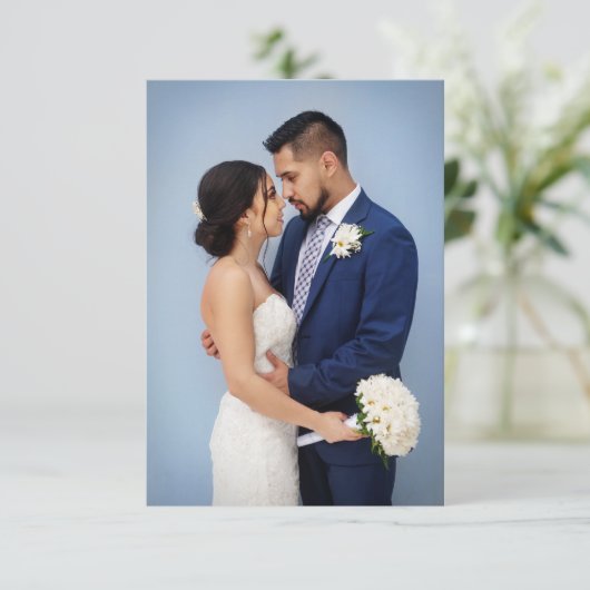 Skandinavische Hochzeit Dankeskarte (Stehend Vorderseite)