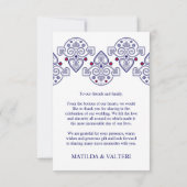 Skandinavische Hochzeit Dankeskarte (Rückseite)