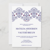 Skandinavische Hochzeit der Navy Einladung (Vorderseite)