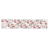 Skandinavische Holiday Birds Monogram Table Runner Mittelgroßer Tischläufer (Horizontal)