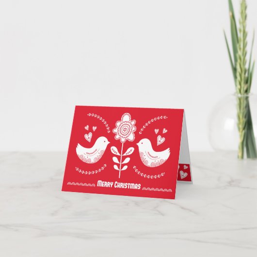 Skandinavische inspirierte Urlaubskarte. bearbeitb Feiertagskarte (Vorderseite)