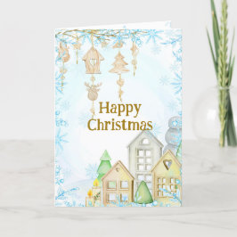 Skandinavische inspirierte Weihnachtskarte. Hygge Feiertagskarte
