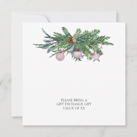 Skandinavische Kieferndekoration fröhlich wenig Einladung (Rückseite)